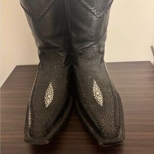 Stingray Texas Country black leather Western Cowboy Boots